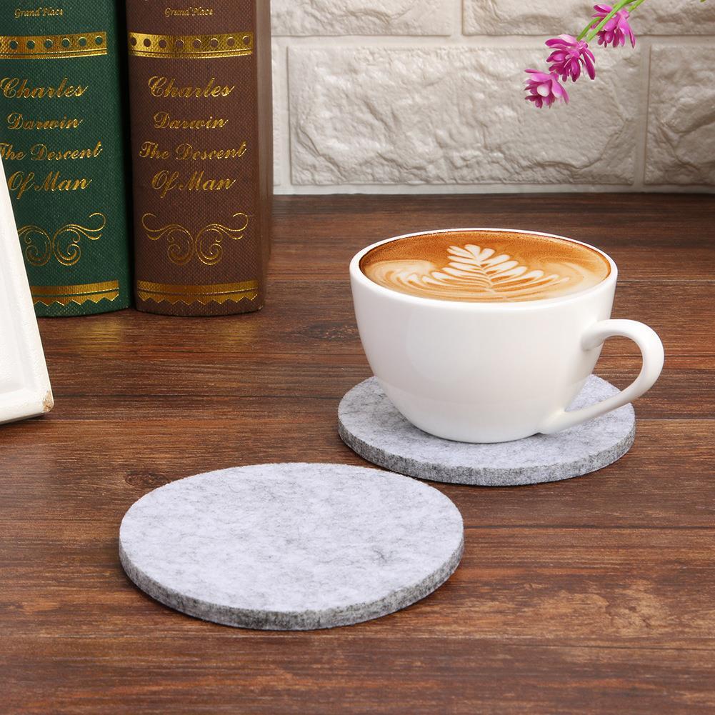 Felt Water Absorbent Coaster Suit Coffee Cup Mat Heat Insulation Non-slip