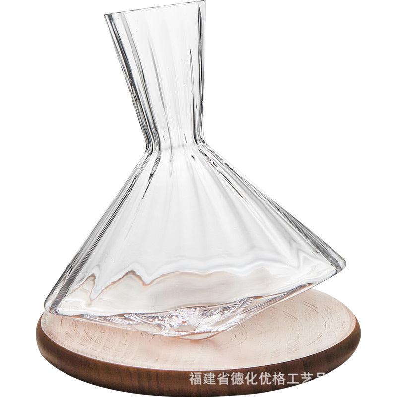 Modern Simplicity Crystal Wine Decanter with Wood Pad – Perfect for Fine Wine - SOMM DIGI