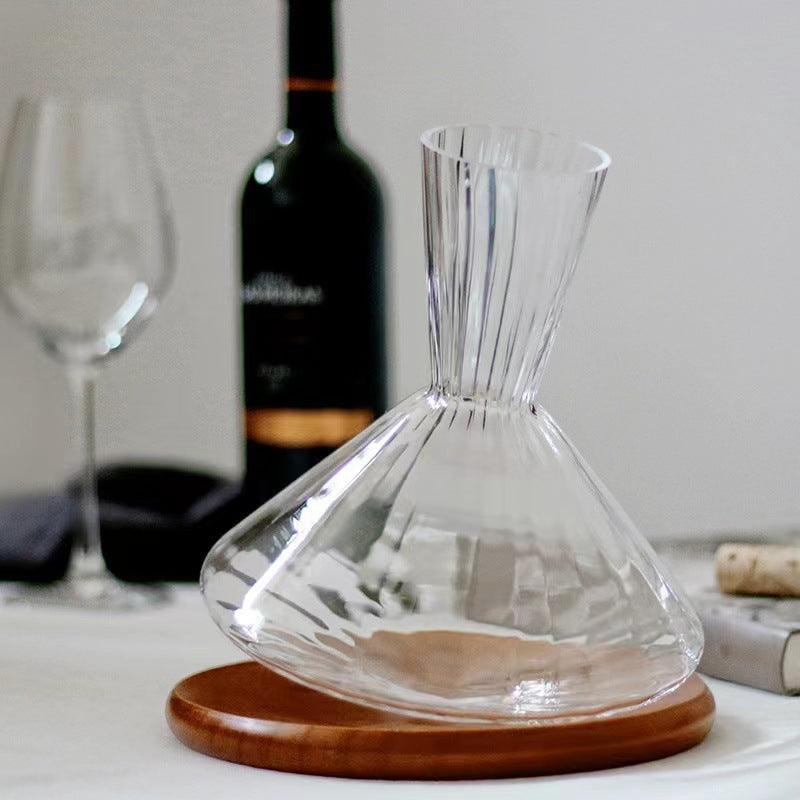 Modern Simplicity Crystal Wine Decanter with Wood Pad – Perfect for Fine Wine - SOMM DIGI