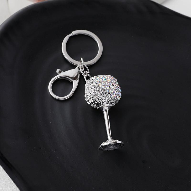 Glittering Wine Glass Keychain: A Sparkling Nod to Oenophiles