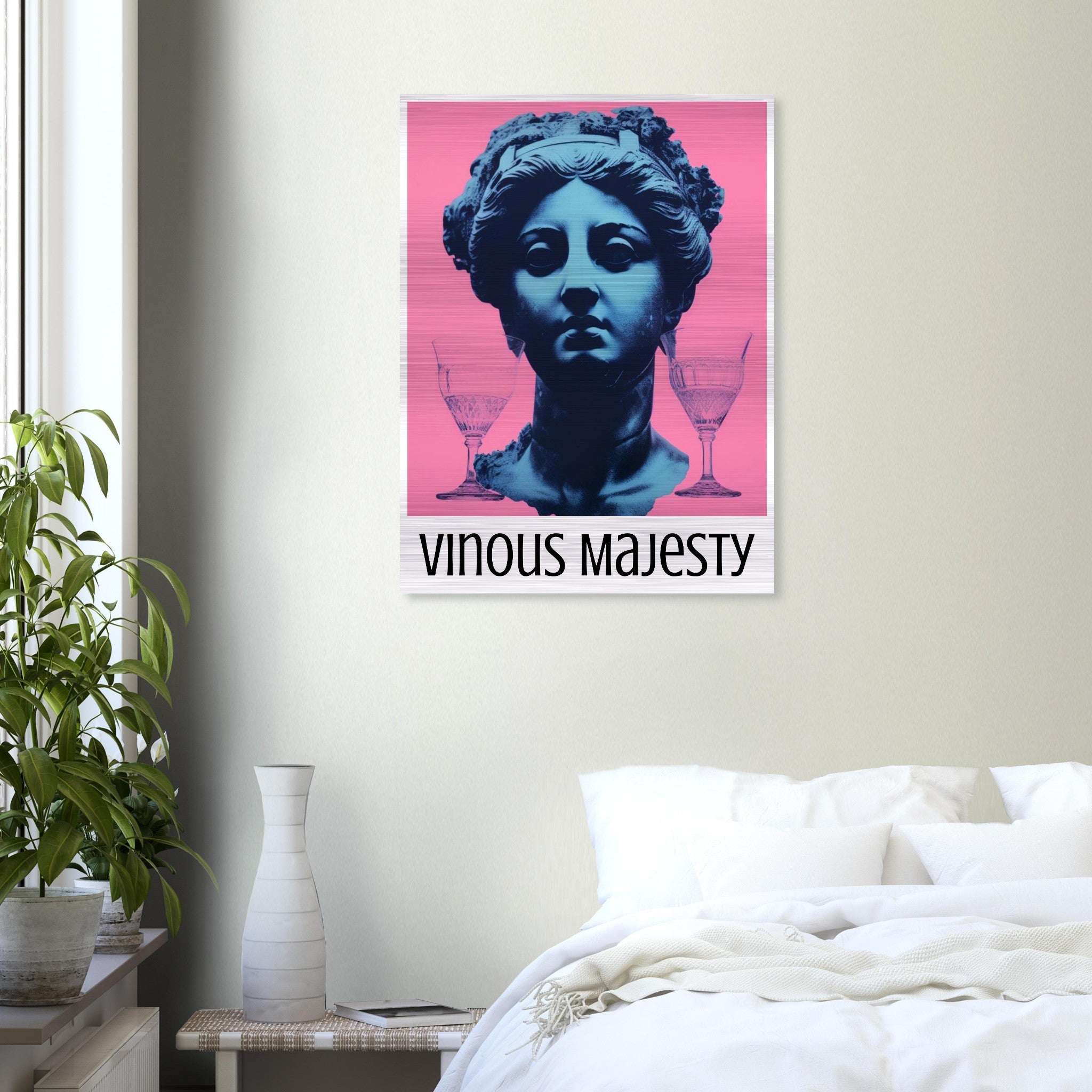 Vinous Majesty: Classic Elegance on Brushed Aluminum