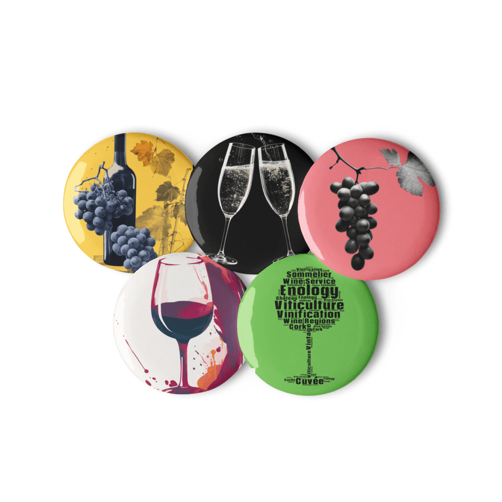 Wine Set of Pin Buttons