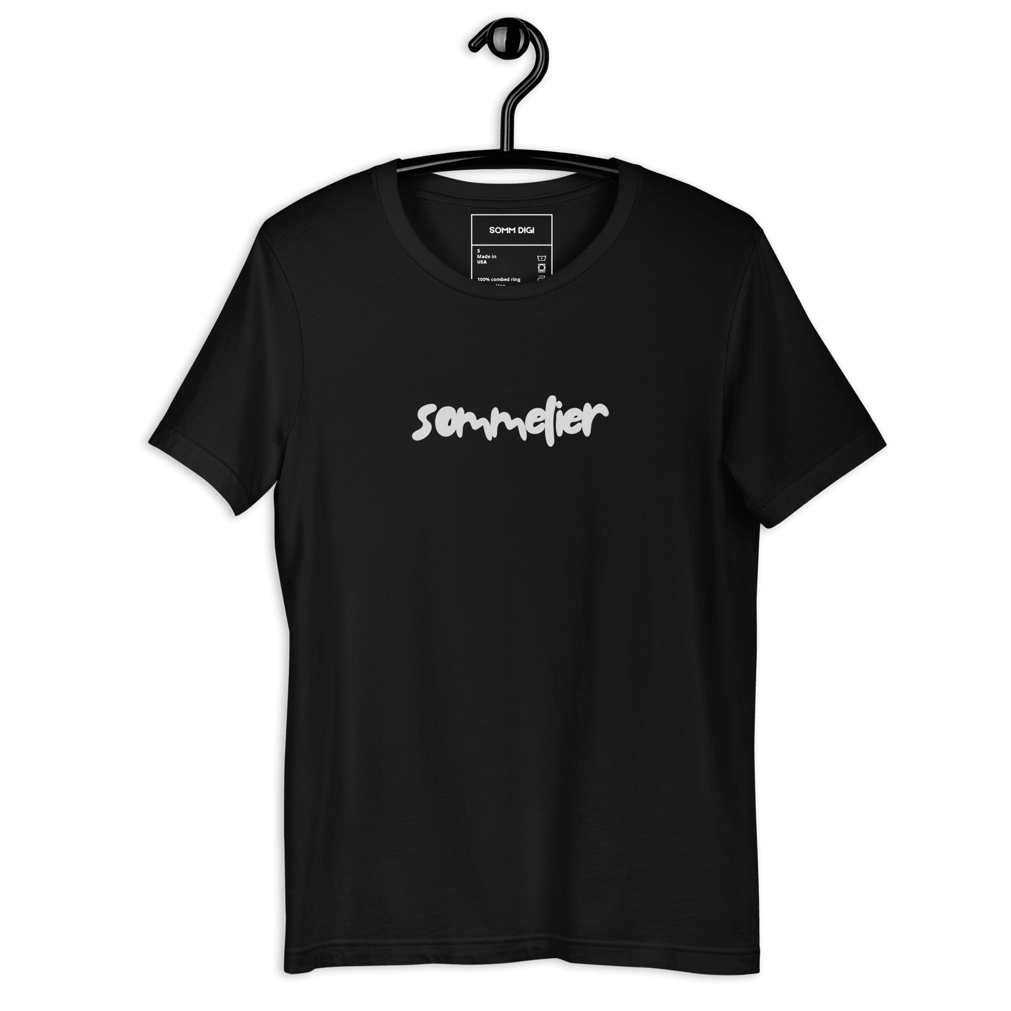 Fluid Sommelier Script T-Shirt – Unisex Style for Sommeliers - SOMM DIGI