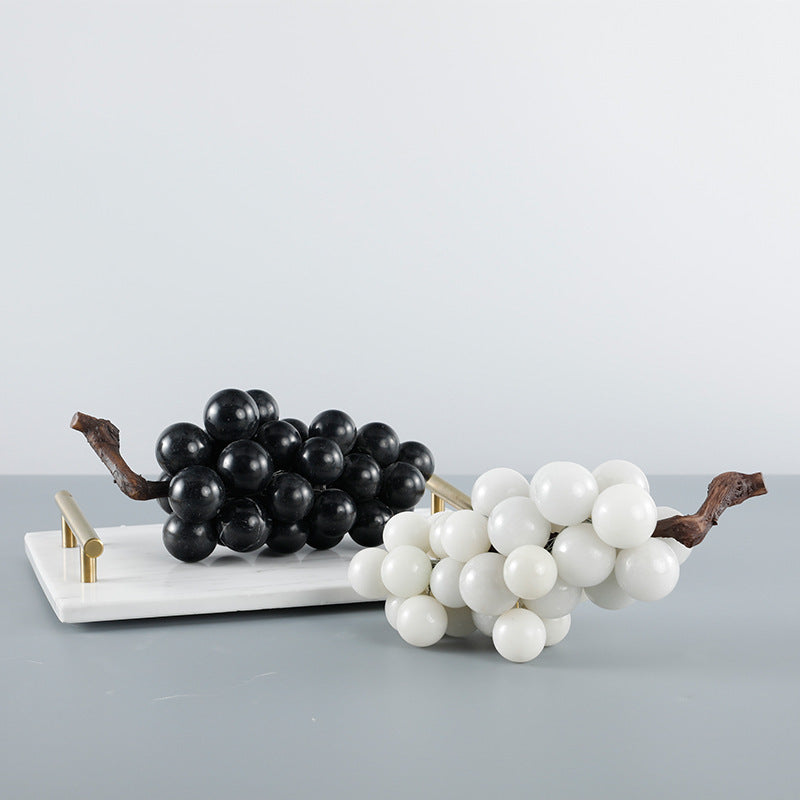 Marble Grape Cluster Ornament | Elegant Wine Bar and Cellar Decor