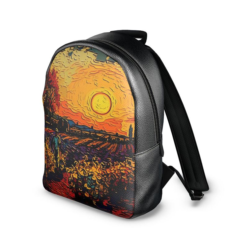 Van Gogh-Inspired Starry Night Backpack for Wine Lovers