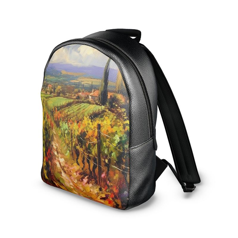 Vineyard Vista Leather Backpack - Elegance Meets Nature