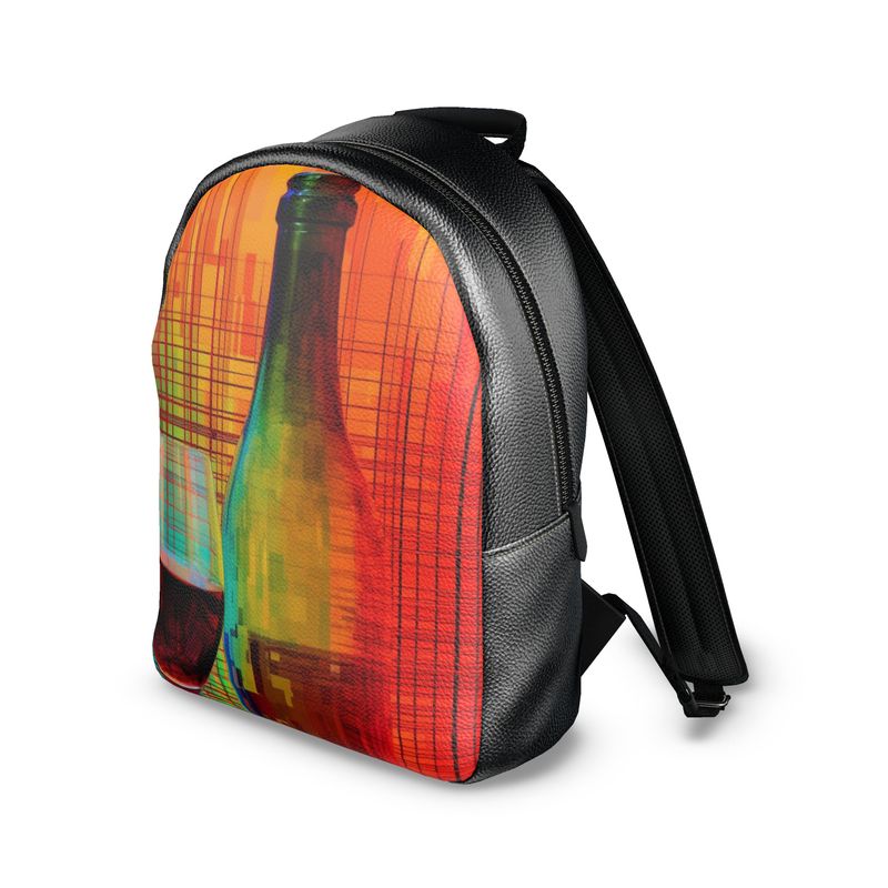 Modern Abstract Wine Bottle Backpack - Colorful & Contemporary