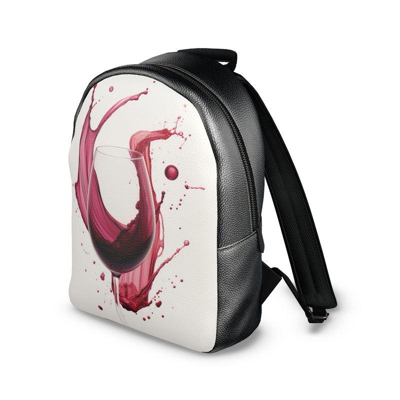 Wine Swirl Elegance Leather Backpack - Bold & Artistic - SOMM DIGI