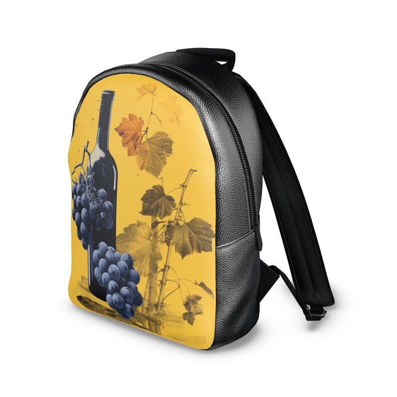 Autumnal Vineyard Harvest Leather Backpack - Vintage Charm - SOMM DIGI