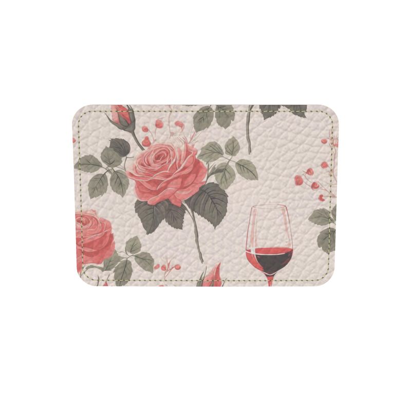 Rose & Wine Elegance Leather Backpack - Floral Sophistication