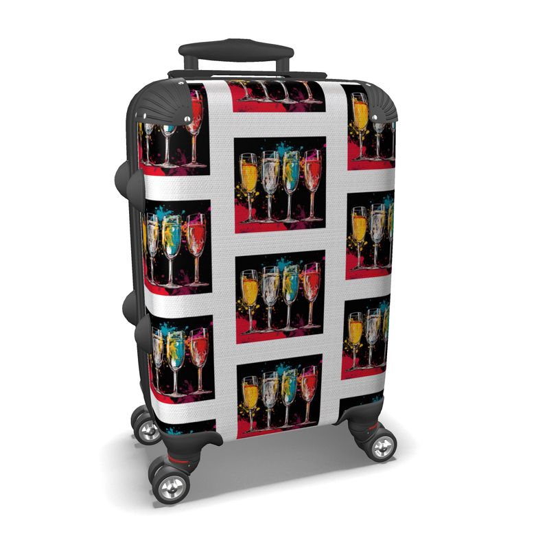 Cheers to Adventure: Colorful Wine Glasses Suitcase