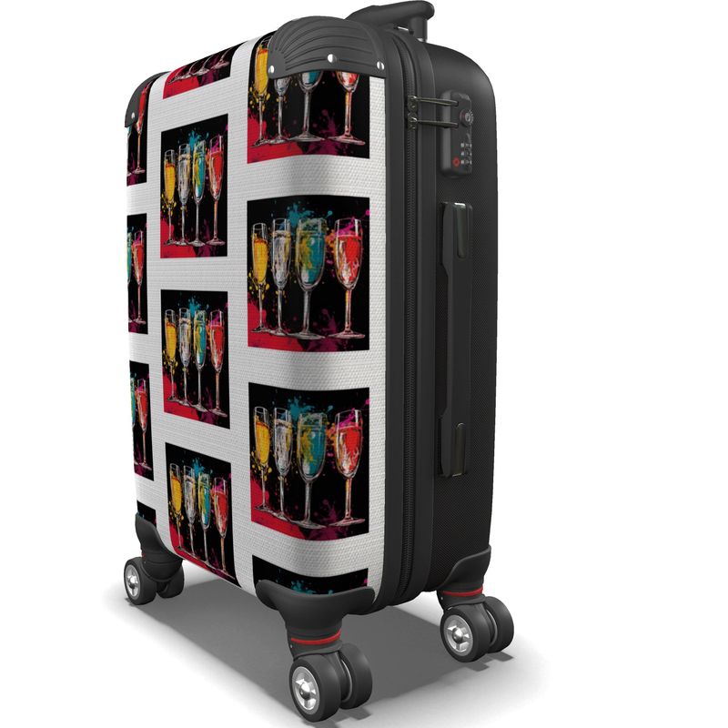 Cheers to Adventure: Colorful Wine Glasses Suitcase