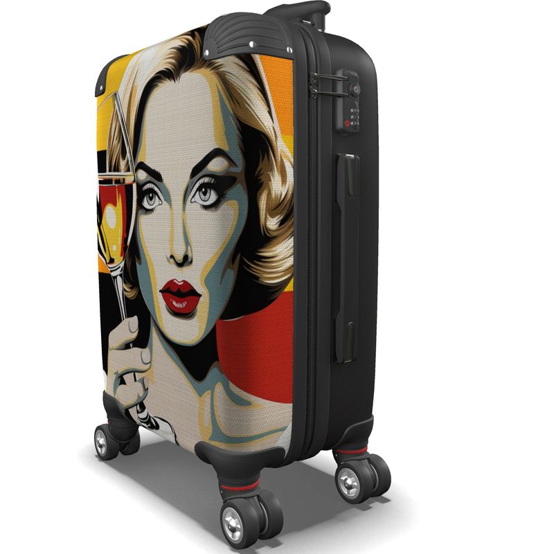 Glamour & Wine Glass Suitcase - Turn Heads at Every Terminal