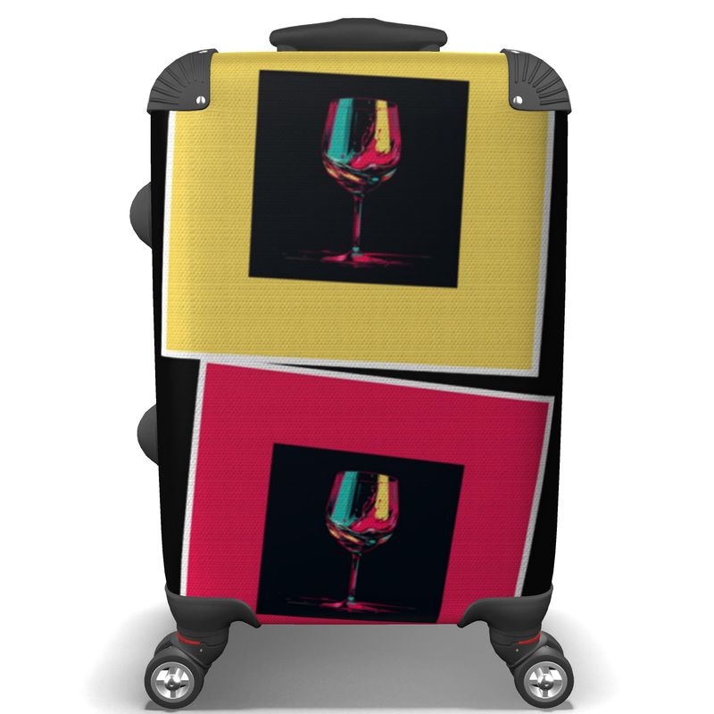 Abstract Vin Art Suitcase - Boldly Toasting to Travel