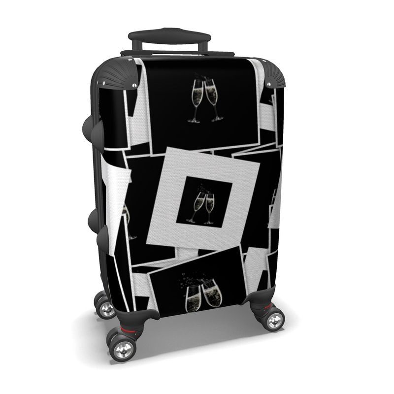 Chic Sparkling Wine Enthusiast Suitcase - Timeless Travel Elegance