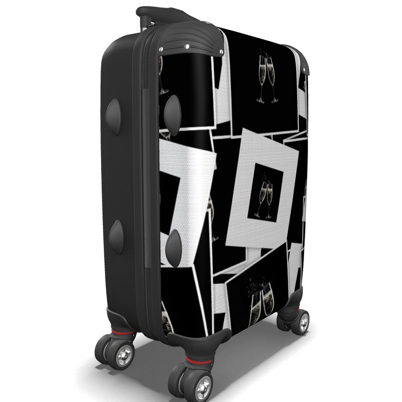 Chic Sparkling Wine Enthusiast Suitcase - Timeless Travel Elegance